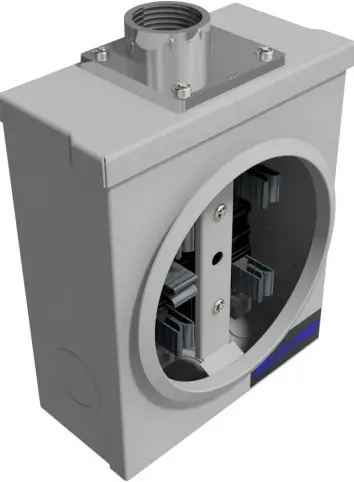 BASE PARA WATTHORÍMETRO MONOFÁSICO 5 TERMINALES 125 AMP ALIMENTACIÓN AÉREA RILEZ