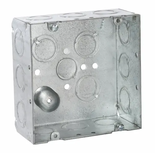 CAJA GALVANIZADA 4 11/16" (5X5"), 2 1/8" PROF, KO 1/2" Y 1/2"-3/4", TIERRA ELEVADA, RACO