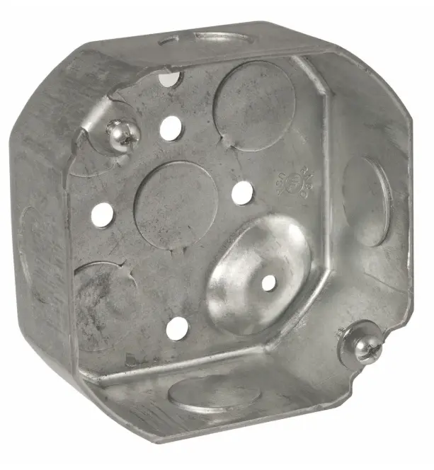 CAJA GALVANIZADA OCTAGONAL 4", 1 1/2" PROF, KO 1/2", TIERRA ELEVADA, RACO