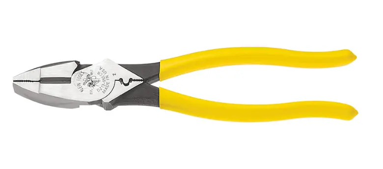 PINZA DE LINIERO CON PONCHACONECTORES AMARILLA KLEIN TOOLS