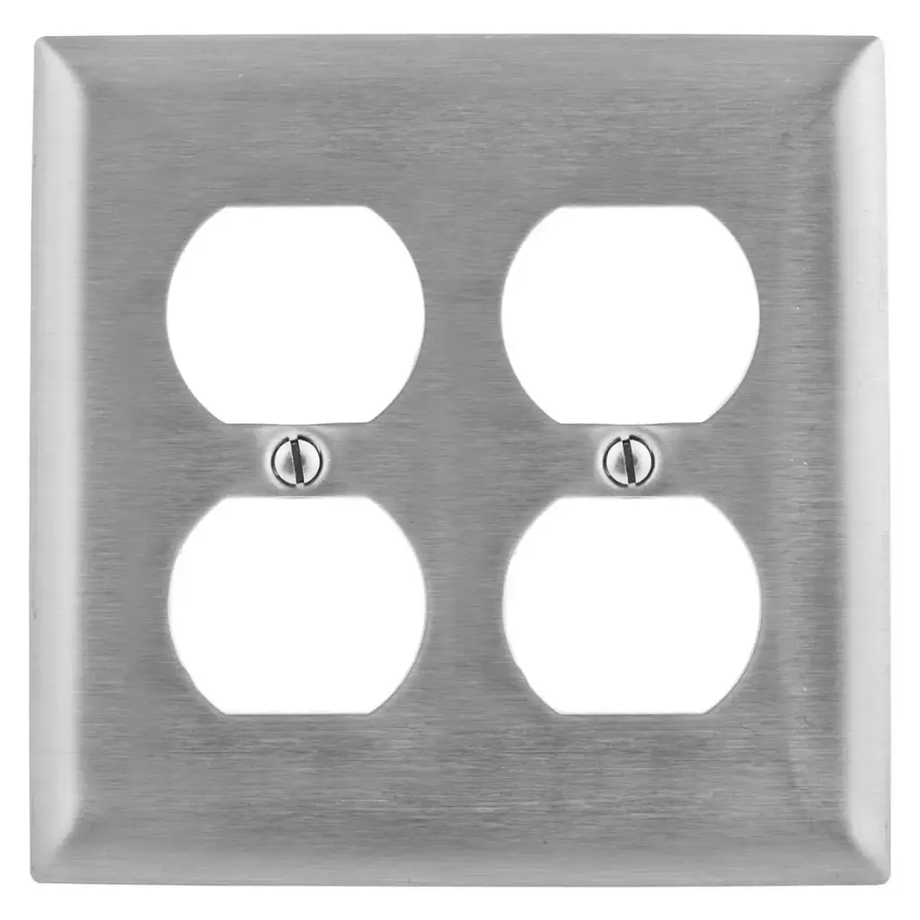 TAPA ACERO INOXIDABLE 4X4" PARA 2 TOMACORRIENTES DOBLES, WDK