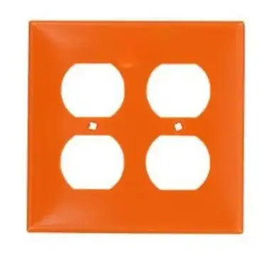 TAPA PARA 2 TOMACORRIENTES 4X4 NARANJA NYLON, LEVITON