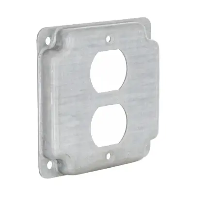 TAPA GALVANIZADA 4X4" PARA TOMACORRIENTE DOBLE, RACO