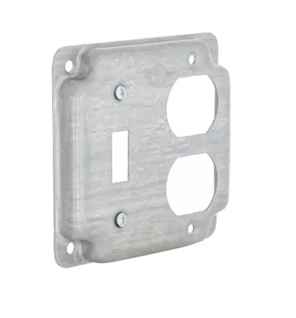 TAPA GALVANIZADA 4X4" PARA APAGADOR Y TOMACORRIENTE, RACO