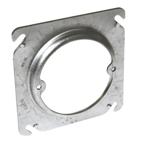 TAPA MARCO GALVANIZADA 4X4" A OCTAGONAL, 1/2" REALZADA, RACO