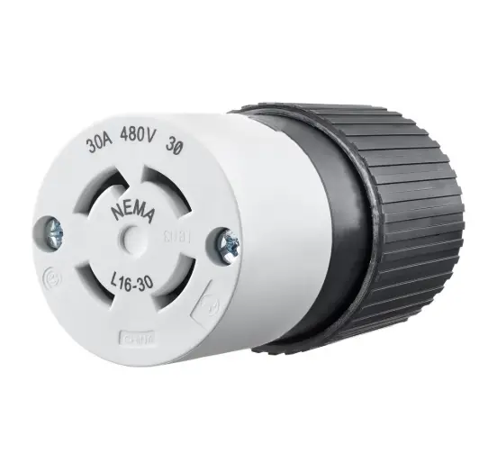 TOMA DE BLOQUEO COLGANTE INDUSTRIAL L16-30R, 30A 480V TRIFÁSICO DELTA, BRYANT