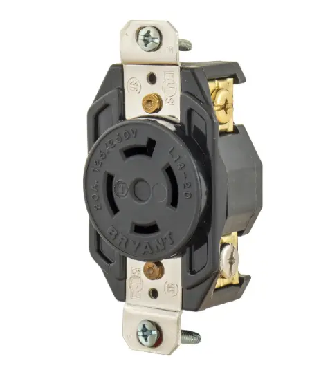 RECEPTÁCULO DE BLOQUEO EMPOTRABLE INDUSTRIAL L14-20R, 20A 125/250V, BRYANT 