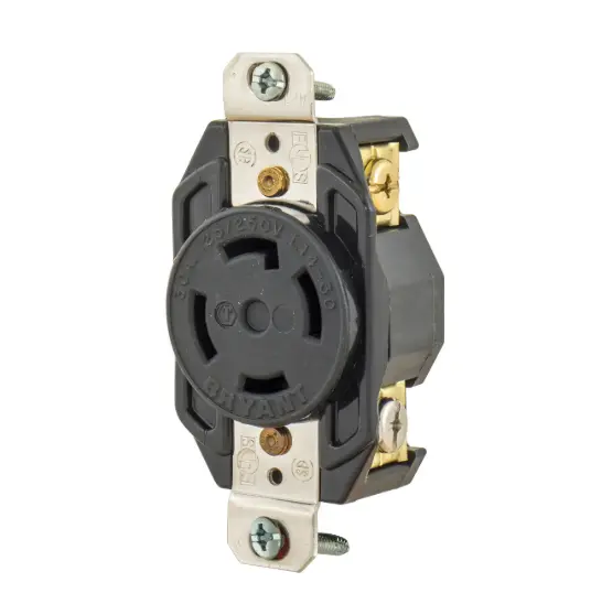 RECEPTÁCULO DE BLOQUEO EMPOTRABLE INDUSTRIAL L14-30R, 30A 125/250V, BRYANT 