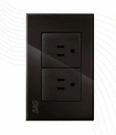 CONTACTO DOBLE CON TAPA, SAGELECTRIC