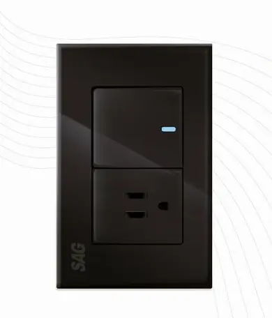 APAGADOR Y CONTACTO SENCILLO CON TAPA, SAGELECTRIC