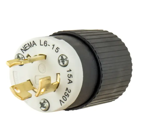 CLAVIJA DE BLOQUEO INDUSTRIAL L6-15P, 15A 250V, BRYANT