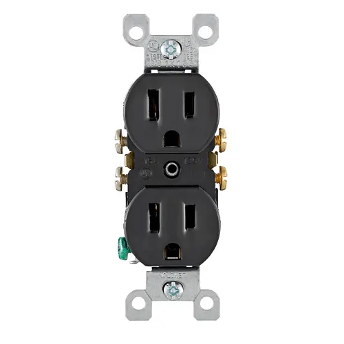 TOMACORRIENTE DOBLE 15A, 125V, 5-15R, 2P-3H, CONEXIÓN A TIERRA, LEVITON