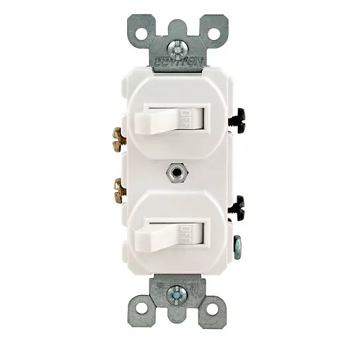 APAGADOR DOBLE 15A, 120-277V, CONEXIÓN A TIERRA, LEVITON