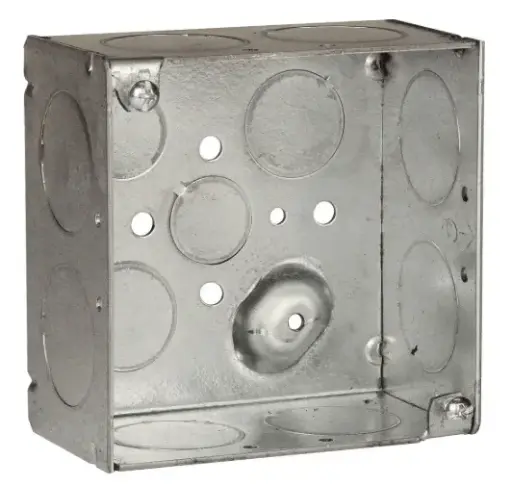 [CA14] CAJA GALVANIZADA 4X4", 2 1/8" PROF, KO 3/4", 1/2" Y 1", TIERRA ELEVADA, RACO