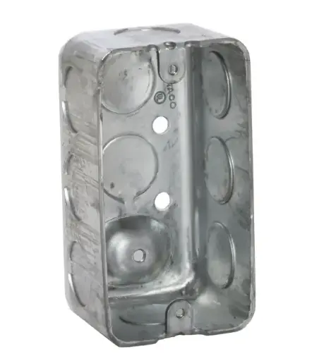 [C24-1/2M] CAJA GALVANIZADA 2X4", 1 7/8" PROF, KO 1/2", TIERRA ELEVADA, RACO