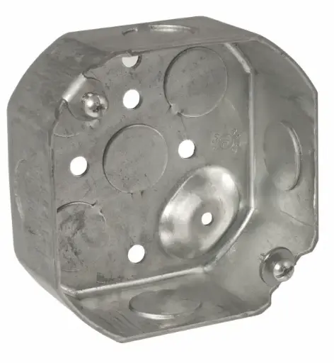 [CA15] CAJA GALVANIZADA OCTAGONAL 4", 1 1/2" PROF, KO 1/2", TIERRA ELEVADA, RACO