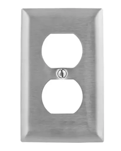 [TX24TD] TAPA ACERO INOXIDABLE 2X4" PARA TOMACORRIENTE DOBLE, WDK