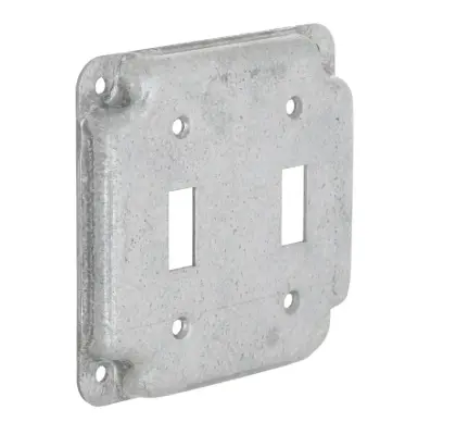 [T44-2A] TAPA GALVANIZADA 4X4" PARA 2 APAGADORES SENCILLOS, RACO