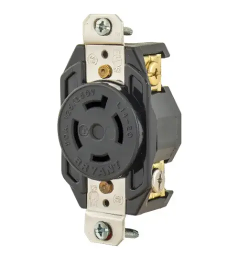 [71420FR] RECEPTÁCULO DE BLOQUEO EMPOTRABLE INDUSTRIAL L14-20R, 20A 125/250V, BRYANT 