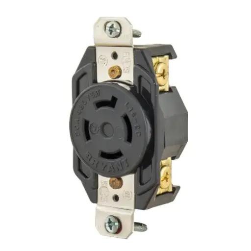 [71620FR] RECEPTÁCULO DE BLOQUEO INDUSTRIAL EMPOTRABLE L16-20R, 20A 480V TRIFÁSICO DELTA, BRYANT