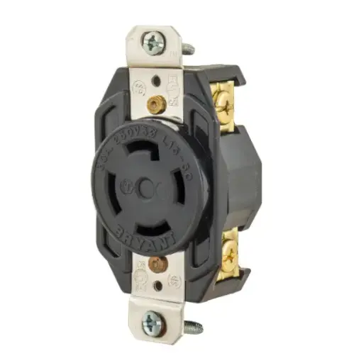 [71530FR] RECEPTÁCULO DE BLOQUEO EMPOTRABLE INDUSTRIAL L15-30R, 30A 250V TRIFÁSICO DELTA, BRYANT 
