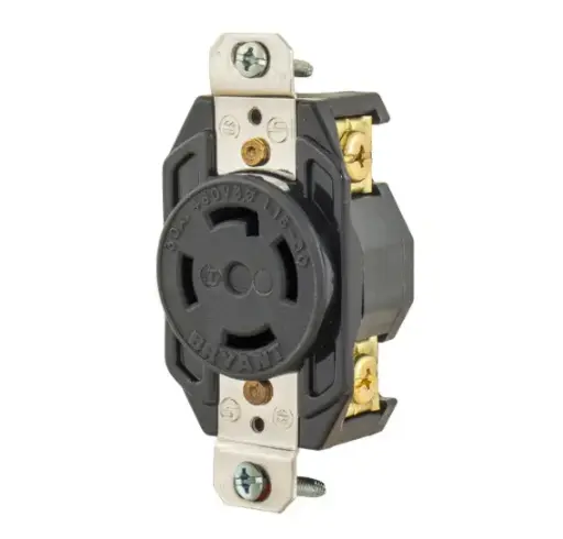 [71630FR] RECEPTÁCULO DE BLOQUEO EMPOTRABLE INDUSTRIAL L16-30R, 30A 480V TRIFÁSICO DELTA, BRYANT