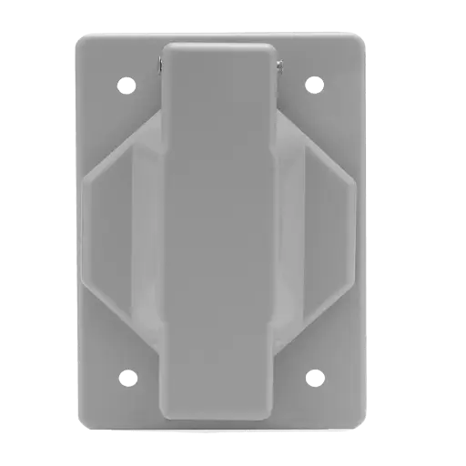 PLACA DE ALUMINIO GRIS CON TAPA PARA RECEPTÁCULO SENCILLO 