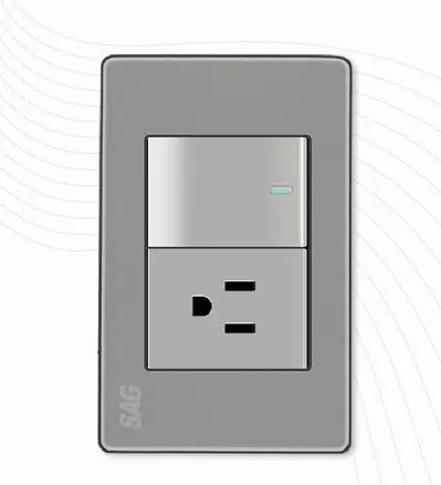 APAGADOR Y CONTACTO SENCILLO CON TAPA, SAGELECTRIC