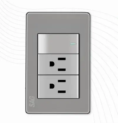 APAGADOR CON DOBLE CONTACTO CON TAPA, SAGELECTRIC