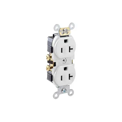 TOMACORRIENTE DOBLE, 20A, 125V, 5-20R, 2P-3H, PUESTA A TIERRA, LEVITON