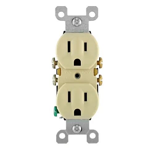 TOMACORRIENTE DOBLE 15A, 125V, 5-15R, 2P-3H, CONEXIÓN A TIERRA, LEVITON