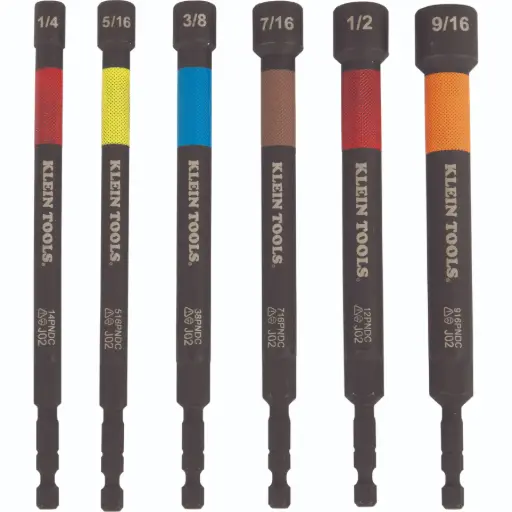 [32930] JUEGO DE MONTADORES DE TUERCAS ELÉCTRICOS CODIFICADOS POR COLOR Y MAGNÉTICOS, 6 PIEZAS KLEINTOOLS